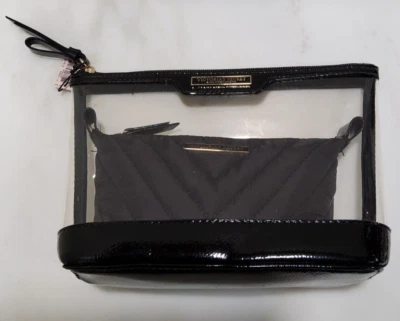 Victoria's Secret Bolsa de Maquillaje Accesorios Bolsa Bolso de Belleza Dúo Lirio Negro con Etiqueta Foto 1 de 4