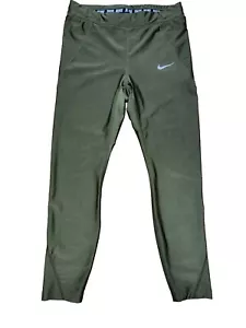 Leggings Nike Running Dri Fit Donna Grandi Tasche Oliva Leggings Usati - Foto 1 di 7