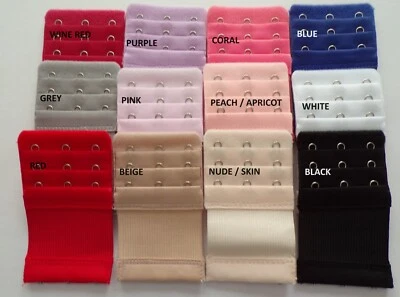 BRA EXTENDER ELASTIC- 3 HOOK, 3 ROWS - Ladies Bra Extender - PACK OF 2 - Image 1 of 4