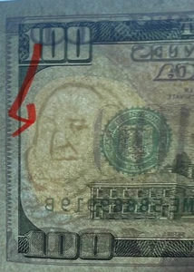 $ 100 einzigartige Dollar 58889919 seltene Rechnung Note Serie 2013 FEHLER Auge Nase Mund - Bild 1 von 4