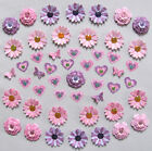 Handmade Paper Shapes Punchies 50 Flowers Hearts Butterflies Scrapbooking Cards