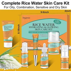 Gift for Women Korean Skin Care Set Anti-Aging Rice Water Facial Glow Repair 6pk - Picture 1 of 6