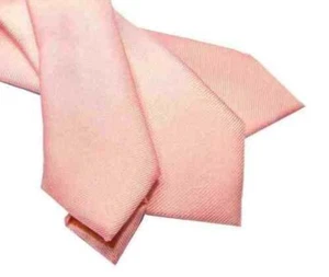 Homme Cravate Rose Nouvelles Cérémonie en Soie Made IN Italy Couleur Unie - Picture 1 of 7