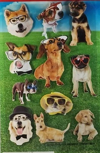 Funny Dogs In Glasses Layered Stickers - Picture 1 of 2