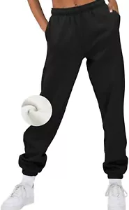 AUTOMET Women’s Casual Baggy Fleece Sweatpants High Waisted Joggers Pants- Small - Picture 1 of 6