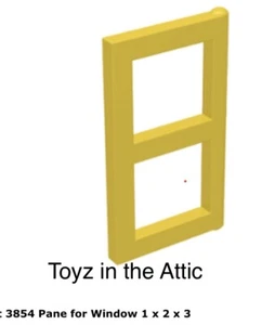 Lego 1x 3854 Panel Amarillo para Ventana 1 x 2 x 3 Town City Años 80’s - Imagen 1 de 1