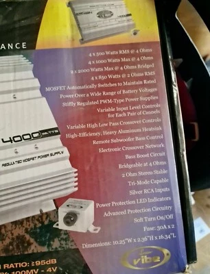 Alimentatore 4000W, 2000W RMS 4 Canali, Lanzar Vibe - Immagine 1 di 3