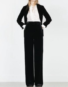 Las mejores ofertas en Zara Pantalones de Terciopelo Negro para Mujeres |  eBay