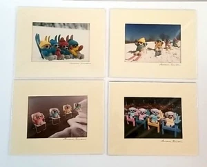 Lot 4 Lawrence Berman Photo Prints Anthropomorphic Teddy Bear Sun Bathing Skiing - Picture 1 of 16