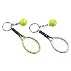 2 Pcs Keychain Mini Tennis Balls Racket Accessories