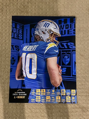 2023 Los Angeles Chargers JUSTIN HERBERT Schedule Poster training camp Cover