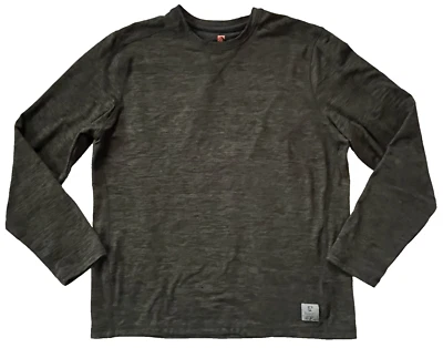 RUGGED ELEMENTS Olive Green Heather Long Sleeve Crew T Shirt # 1632403 Mens M - Image 1 of 4