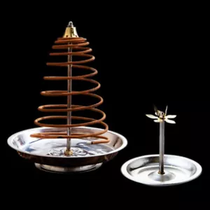 Backflow Steel Incense Burner Holder Plate Sandalwood Coils Aroma Cones Smo ZC - Picture 1 of 17