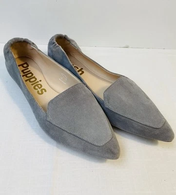 Hush Puppies Hazel Pointe Loafer Flats - Size 12 M  Frost Gray Suede Pointed Toe - Image 1 of 4