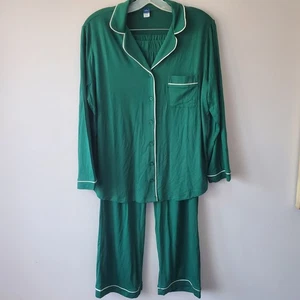 Damen Old Navy Sunday Schlaf Strick Jersey grün Pyjama Set S/P Lounge gemütlich neu ohne Etikett - Bild 1 von 12