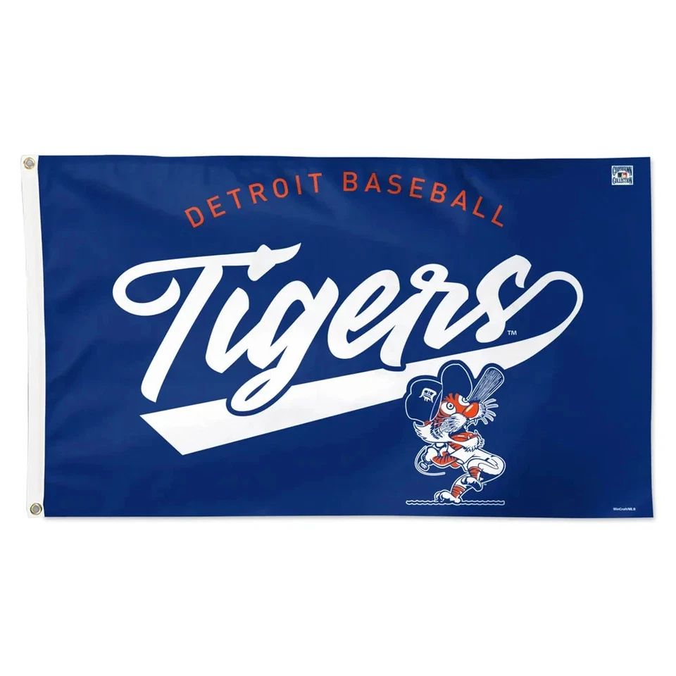 DETROIT TIGERS COOPERSTOWN COLLECTION 3'X5' DELUXE FLAG WINCRAFT 🐯 - Image 1 of 1