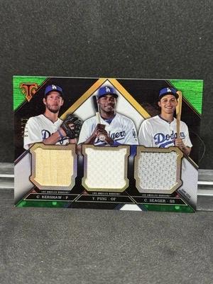 KERSHAW PUIG SEAGER 2016 TRIPLE THREADS GAME BAT JERSEY PATCH /18 - Image 1 of 4