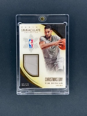 Tim Duncan 2013 Panini Colección Inmaculada Día de Navidad Juego Usado Parche/85 Foto 1 de 2