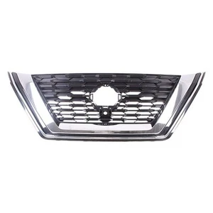 Grille For 2021-2023 Nissan Rogue Front Gloss Black With Chrome Molding Plastic - Picture 1 of 1