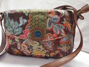 Bolso Bandolera Oilily Floral Tela Boho Marrón Multi Cottagecore Informal - Imagen 1 de 13