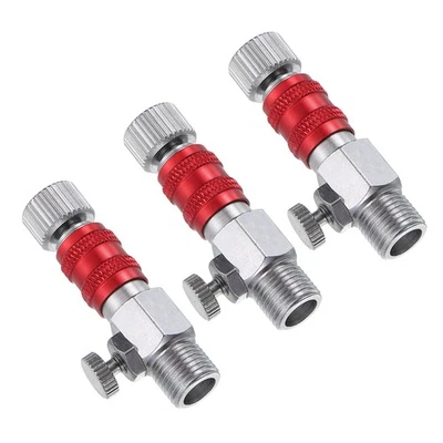 1/8 Air Brush Connector Adapter, 3pcs Air Brush Airflow Control Valve,Red Silver - image 1 of 4
