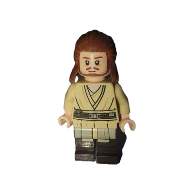 Lego Qui-Gon Jinn Reddish-Brown Variant Sw75383 Comes With Display Case  - Image 1 of 4