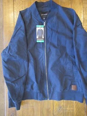 Lucky Brand Hombre Bomber Chaqueta Talla XLarge XL Algodón Cremallera Completa Azul Prenda Teñida Foto 1 de 4