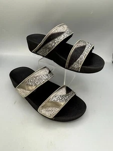 Fitflop Mina Damen Pantoletten 10 Multi Ombre Glitzer Freizeit Slipper Sandalen DN6-861 - Bild 1 von 7