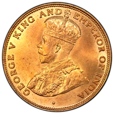 1925 Hong Kong 1 Cent, PCGS MS 65 RD, Red, KM-16, Scarce in Grade - Image 1 of 3