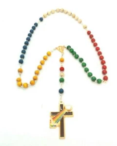 Rosario Misión Mundial Cuentas Madera de Italia - Imagen 1 de 3