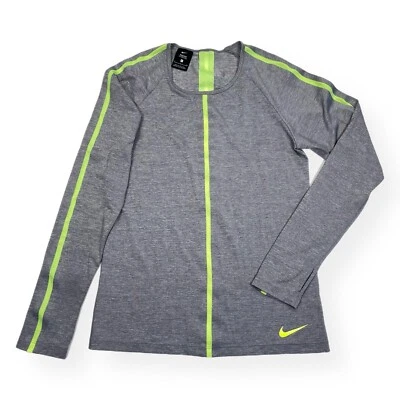 Nike Pro Hypercool Top Mujer Pequeño Gris Manga Larga Elastizado Pullover Cuello Redondo Foto 1 de 4