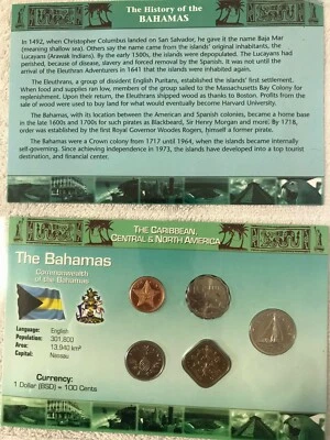 BAHAMAS : 5 COIN  CENTS (1992-2007)  BU SET IN ORIGINAL PACK AND HISTORY. - Image 1 of 4