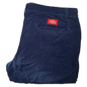 Dickies Navy Blue Straight Leg Corduroy Trousers Women's 6 W32 L33 - Picture 1 of 15