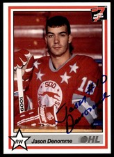 1990-91 7th Inning Sketch OHL Jason Denomme Auto Sault Ste. Marie Greyhounds