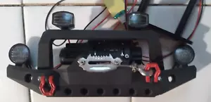 Metal Front Bumper w/ Light for 1/10 Axial TRX4 SCX10 III RC Car Upgrades Parts - Picture 1 of 4
