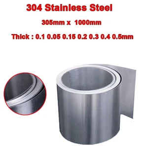 304 Stainless Steel Plate Foil Sheet Thin 0.1 0.05 0.15 0.2 0.3 0.4 0.5mm Thick - Picture 1 of 3