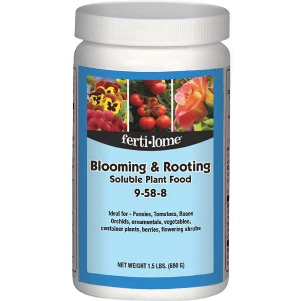(2)-Ferti-lome 1,5 Lb. Alimento seco soluble para plantas en flor y raíz 9-58-8  Foto 1 de 1