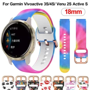 18mm Silicone Band Strap For Garmin Vivoactive 4S Vivomove 3S Venu 2S Fossil 42 - Picture 1 of 37