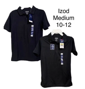 Izod Navy Blue Back To School Uniform Polo Shirts Boy Size Medium 10/12 - Picture 1 of 5