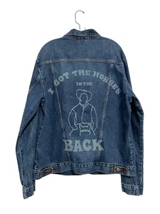 NWOT AWGE X Wrangler Denim Jacket Cowboy Horses In The Back Mens XXL  - Picture 1 of 5