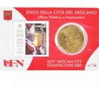 VATICAN CITY, 50 Euro Cent, 2017, Stamp and coin card N°14 Nuova