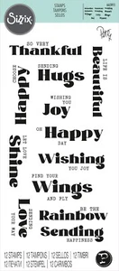 Sizzix Good Vibes #4 Clear Stamp 12pc set #665911 Retail $11.99 by Pete Hughes - Picture 1 of 4