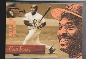1996 PINNACLE AFICIONADO FIRST PITCH PREVIEW SAMPLE/PROMO #11 CECIL FIELDER SSP
