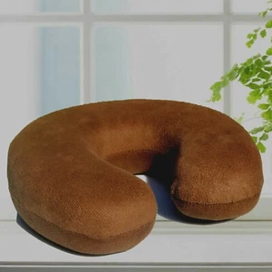 Memory Foam U Shaped Travel Sleep Pillow Neck Support Head Cushion Dark Brown - Picture 1 of 3