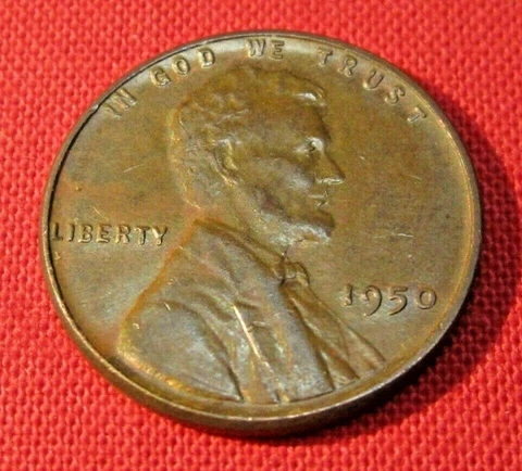 1950 P Lincoln Wheat Cent - G Good to VF Very Fine Cover