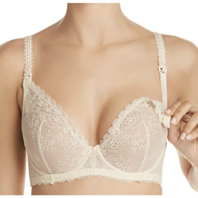 Sutiã de renda Le Mystère sexy mamãe enfermagem 34C em marfim natural - Imagem 1 de 4