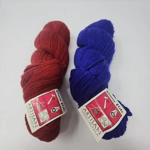 Mixed Lot Skein Red Blue Classic Elite Artisan 90% Wool Alpaca Yarn 120 Yd ea. - Picture 1 of 7