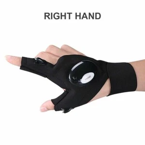 LED Flashlight Gloves Light Fingerless Outdoor Fishing Gloves Tool Gadgets Gift - Picture 1 of 17