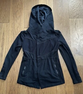 Blanc Noir Women’s Size M Traveler Hooded Open Mesh IJacket Black Athleisure - Picture 1 of 7