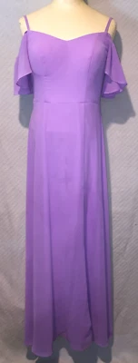 Vestido Ever Pretty Hasta el Suelo Fuera del Hombro Manga Acampanada Lavanda Talla 4 Foto 1 de 4